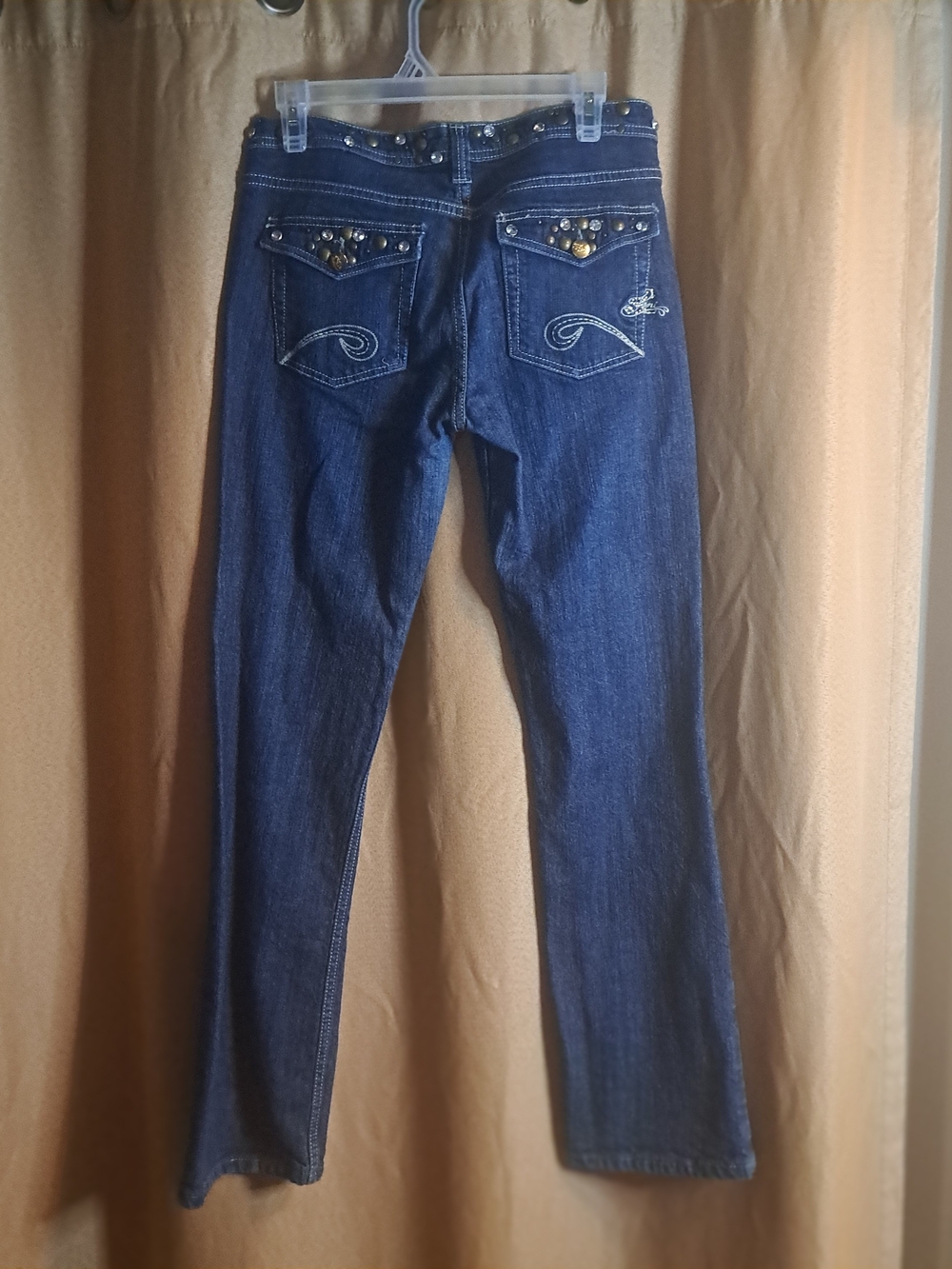 Women's Skinny Jeans in Dark Indigo with Stud Detail - Picture 2 of 11